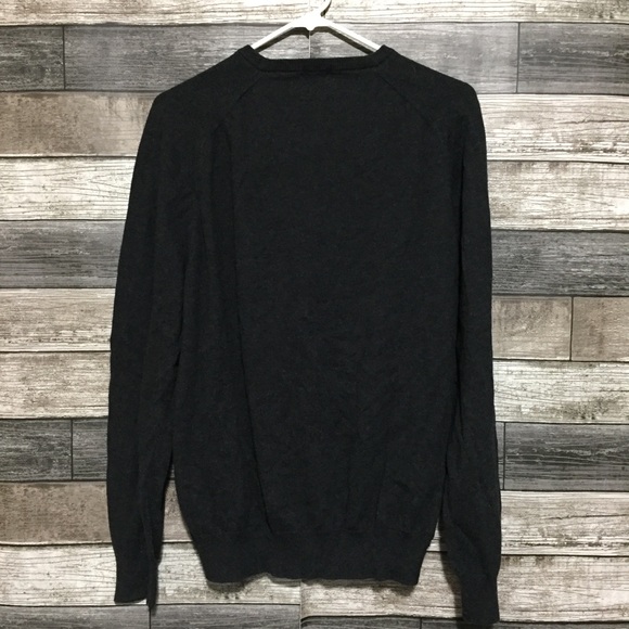 J Crew Cotton Cashmere Sweater Men’s L Dark Gray Pullover Crewneck - Picture 4 of 8